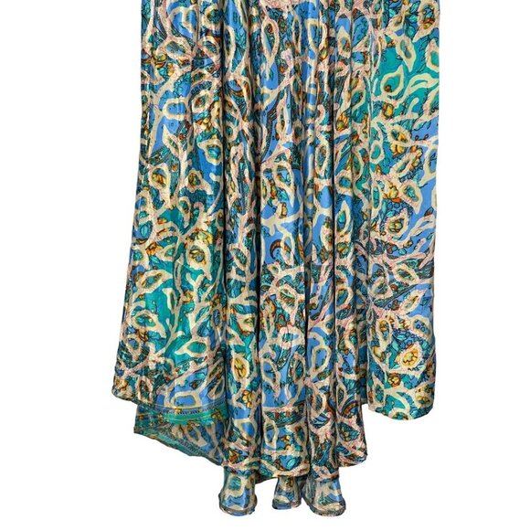 Bohemian Floral Maxi Dress With V-Neck & Tie Back - Women's Size S - Picture 13 of 14